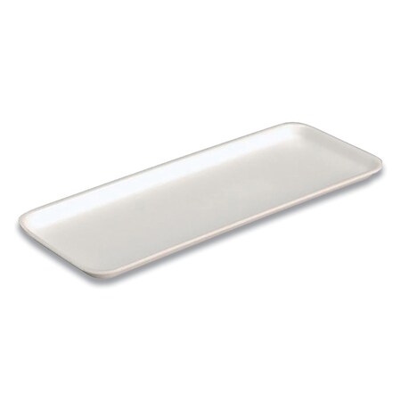 Pactiv Evergreen Supermarket Tray, #10S, 10.9 x 5.9 x 0.7, White, PK500 51P110S